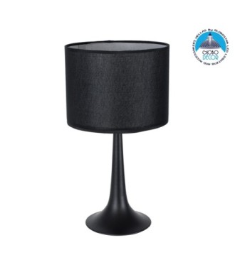 GLOBOSTAR® AMBROSIA 01394 Μοντέρνο Επιτραπέζιο Φωτιστικό Πορτατίφ με Ντουί 1 x E27 AC 220-240V IP20 - Μαύρο - Μ25 x Π25 x Υ46cm